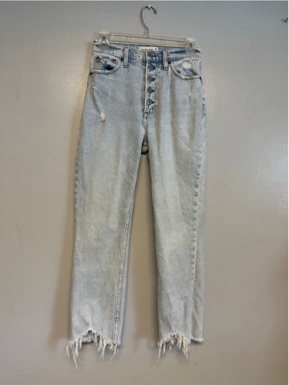 Abercrombie & Fitch Curve Love Ankle Straight Jeans Light Blue Size 25